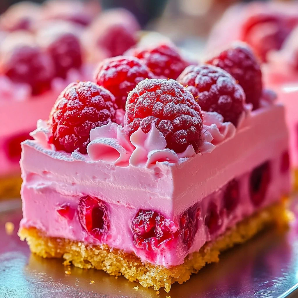 Gâteau au fromage velours rose décoré de framboises fraîches sur le dessus
