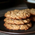 Pile de biscuits au gruau et à l’érable sur une assiette en céramique