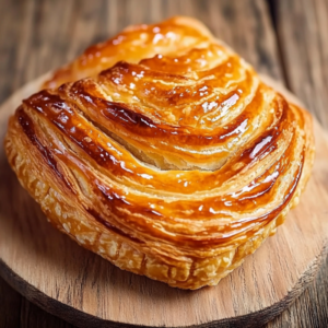 Chausson aux pommes ouvert, révélant une compote maison fondante à l’intérieur