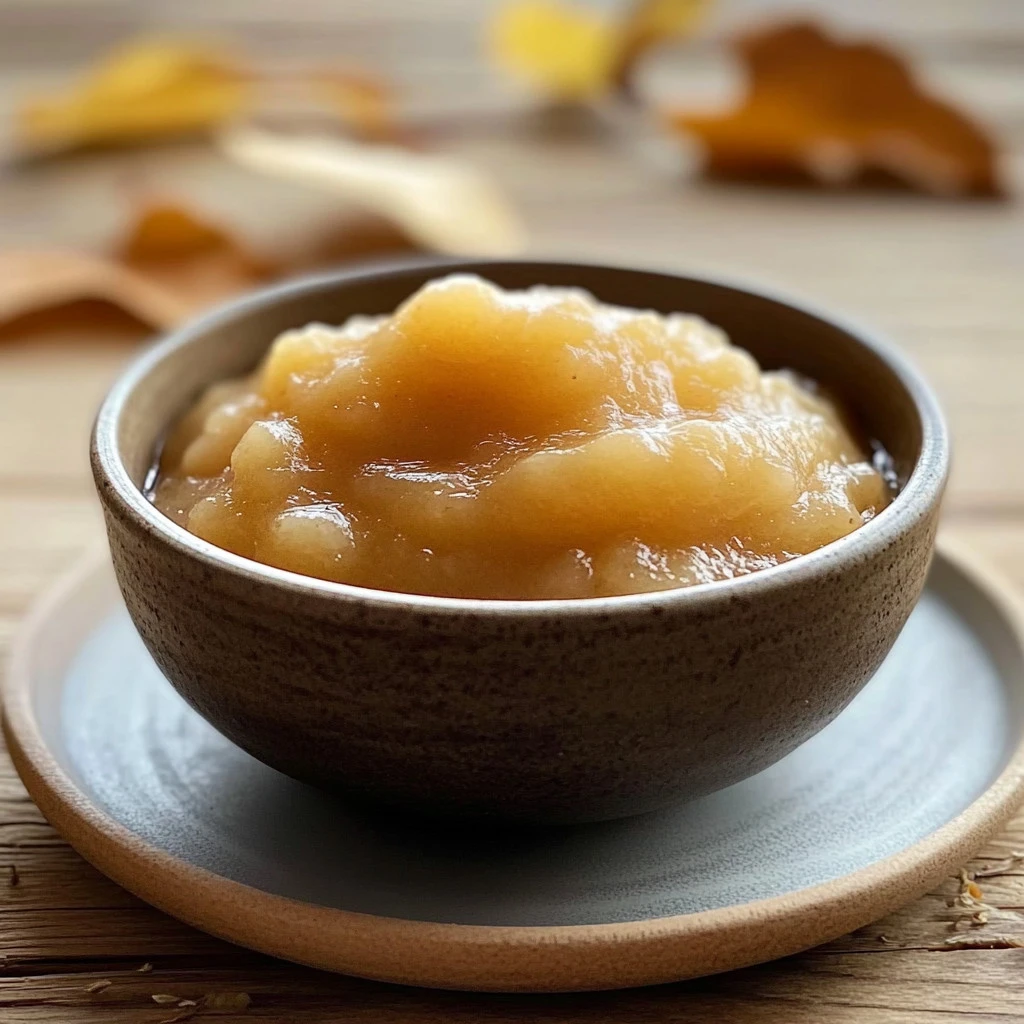 Compote de rhubarbe et pommes dans un bocal en verre sur une planche en bois