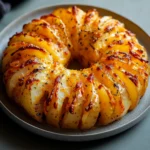 Couronne de pommes de terre garnie de romarin et servie pour un repas de fête