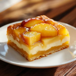 flan aux pommes et yaourt dans une assiette avec une cuillère à dessert