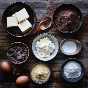 gâteau fondant choco-mascarpone au cœur fondant sur une assiette