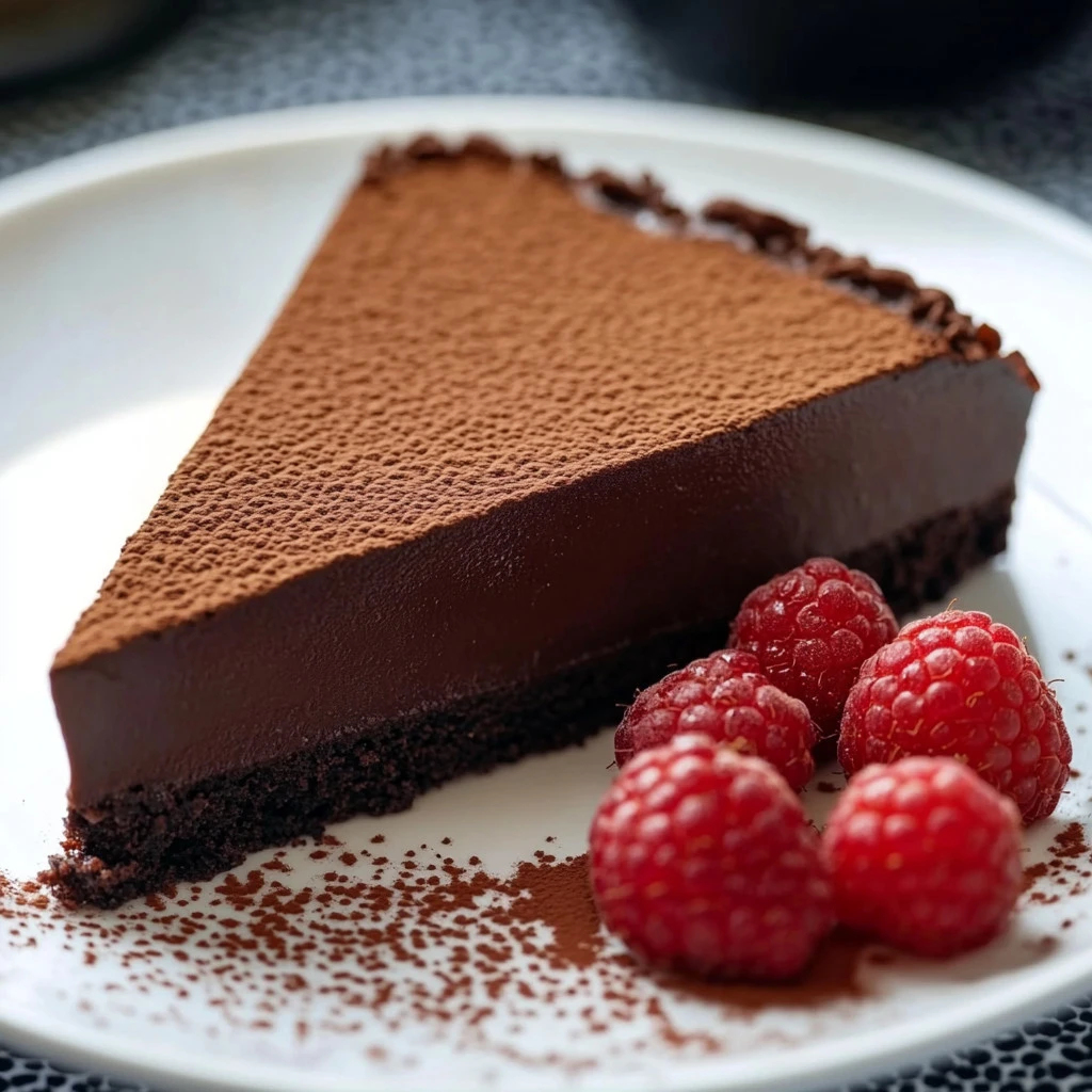 Gâteau fondant au chocolat et mascarpone saupoudré de cacao