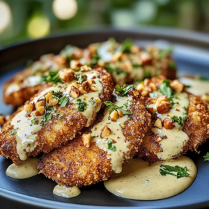 Poulet Doré Croustillant avec Sauce