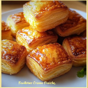 Feuilleté lardons et crème fraîche dorés, croustillants et servis chauds