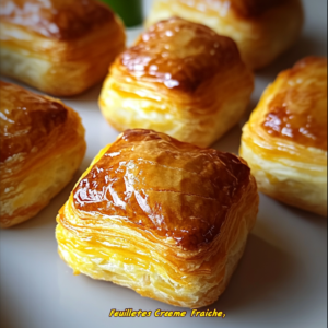 Feuilletés lardons et crème servis sur planche en bois avec salade fraîche
