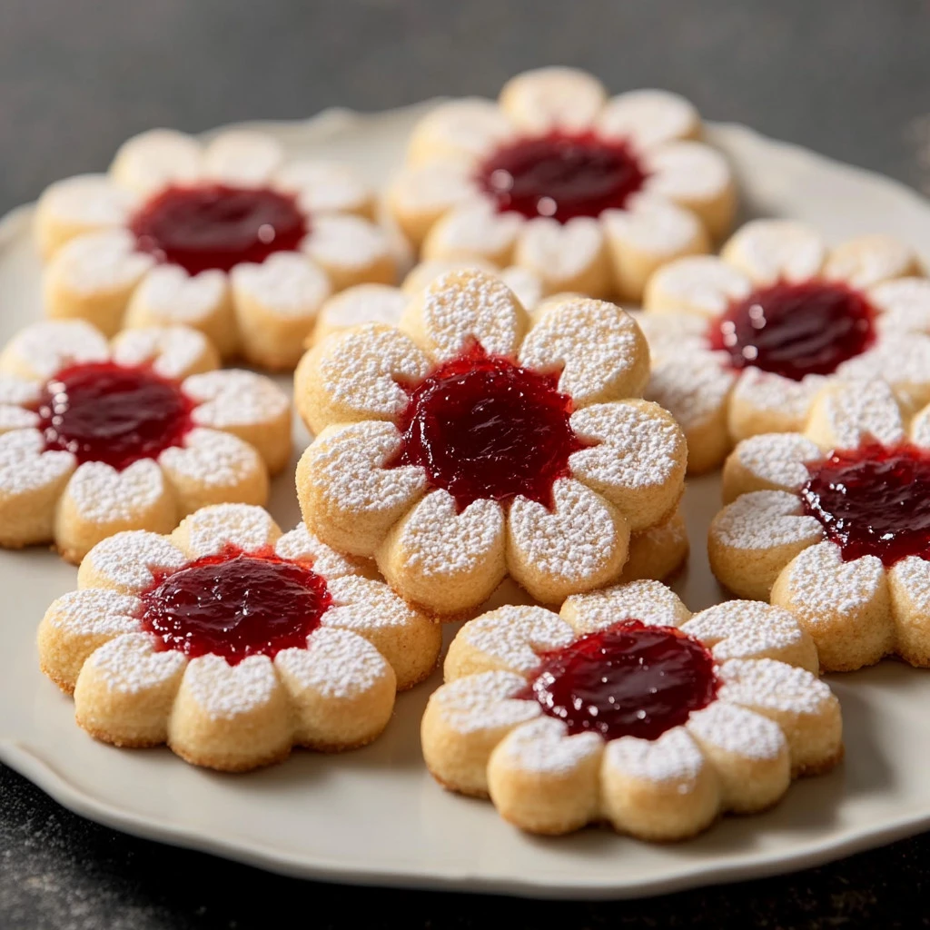 Sablés moelleux à la confiture d’abricot avec ouverture en étoile au centre